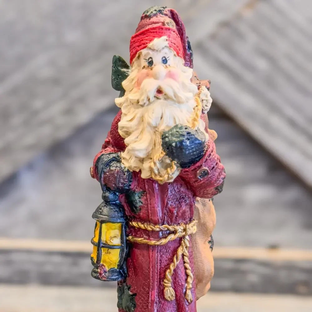 Roman Inc-Rustic Santa Christmas Collectible Hand Painted Decor-Original Box-6